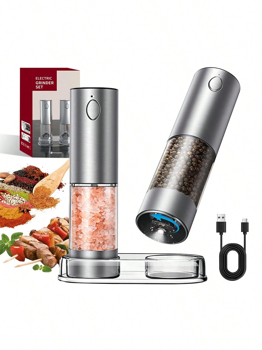 Kitchen Gadgets Ideas - Juego de molinillos eléctricos de sal