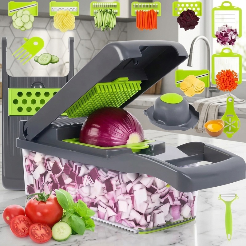 Kitchen Gadgets Vegetable Chopper - Cortador y rebanador de verduras 16